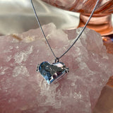 Hammered Heart Locket Necklace