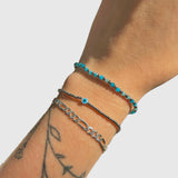 Steel  Evil Eye Stretch Bracelet
