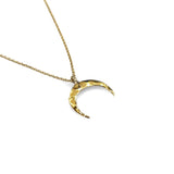 14KT Gold Plated Hammered Moon Necklace