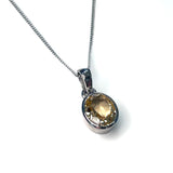 Bezel Citrine Necklace