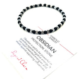 Texture Steel & Gemstone Stretch Bead Bracelet
