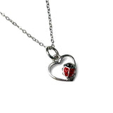 Lady Bug Heart Necklace
