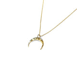 14KT Gold Plated Hammered Moon Necklace