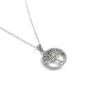 Halo CZ Tree of Life II Necklace