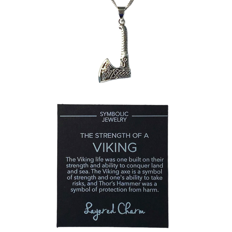 Sterling Silver Viking Axe Necklace