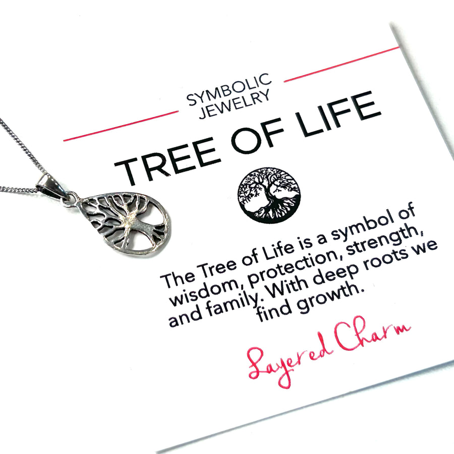 Teardrop Tree of Life Filigree Necklace