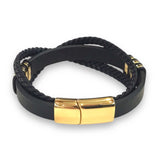 Braid Criss-Cross Leather Bracelet