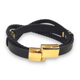 Braid Criss-Cross Leather Bracelet