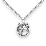 Horse in Lucky Shoe Necklace
