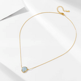 Facetted Aquamarine with CZ Necklace