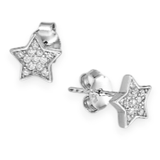 CZ Encrusted Star Earrings