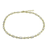 CZ Bezel and Baguette Anklet
