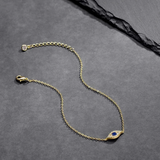 CZ Blue Evil Eye Chain Anklet