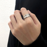 Bolt Rift - Textured Concaved Ring