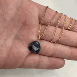 14K Gold Filled Pear Shaped Gemstone Necklace
