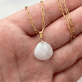 14K Gold Filled Pear Shaped Gemstone Necklace