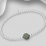 Glitz Ball Silver Stretch Bracelet