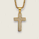 The Frostbound Creed – Iced Cross Necklace