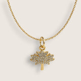 CZ Canada Maple Leaf Necklace