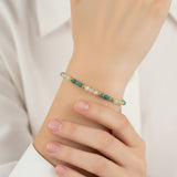 Steel Duo Gemstone Chain Bracelet
