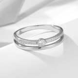 Double Layered Bezel CZ Ring