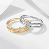 Double Layered Bezel CZ Ring