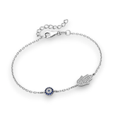 CZ Hamsa Evil Eye Chain Bracelet