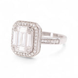 The Regal Radiance – Emerald-Cut Halo Ring