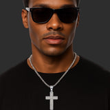 The Frostbound Creed – Iced Cross Necklace