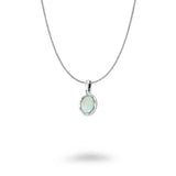 Hammered Oval Opal Necklace
