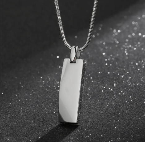 Steel Smooth Rectangle DogTag Necklace