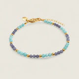 Steel Duo Gemstone Chain Bracelet