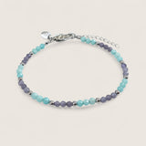 Steel Duo Gemstone Chain Bracelet
