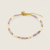 Steel Duo Gemstone Chain Bracelet