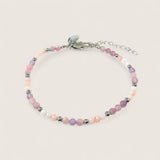 Steel Duo Gemstone Chain Bracelet