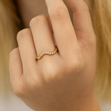 Celestia Wave - Steel CZ Ring