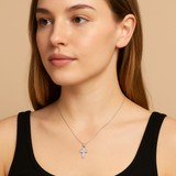 The Lumen Cross – CZ Pendant Necklace