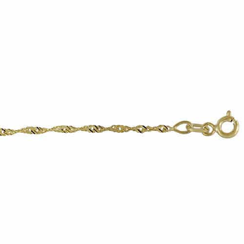 10KT Singapore Chain Anklet 1.35mm
