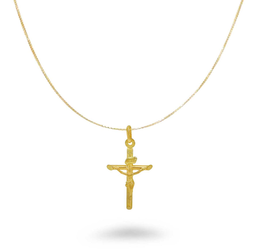 10KT Crucifix Necklace curb 18"