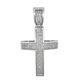 Large CZ Encrusted Cross Necklace