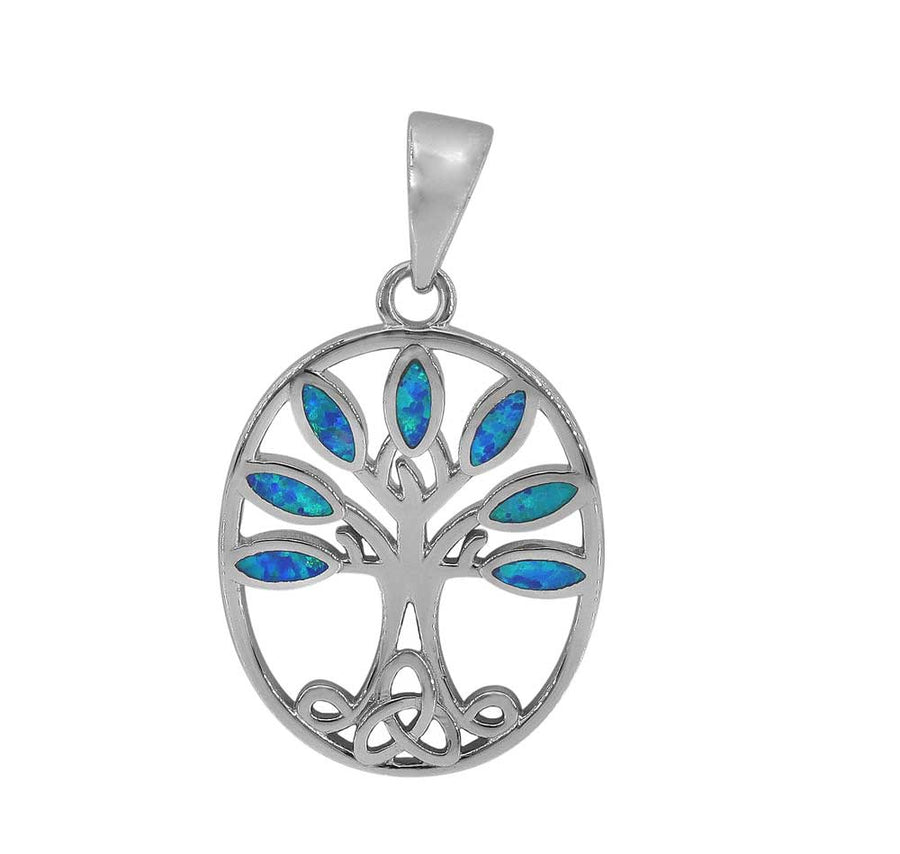 Opal Celtic Tree of Life Necklace