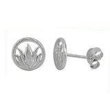 Lotus Circle Stud Earrings