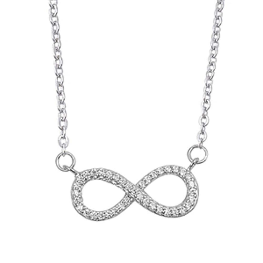 CZ Attached Infinity Necklace