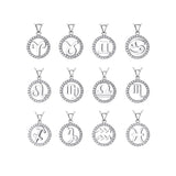 Halo CZ Zodiac Sign Necklace
