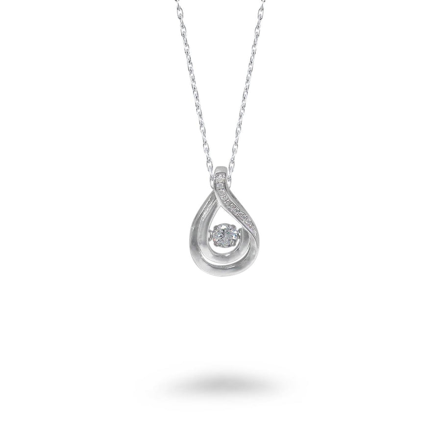 Teardrop Swirl Dancing Stone Necklace