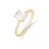 Baguette CZ Solitaire Ring