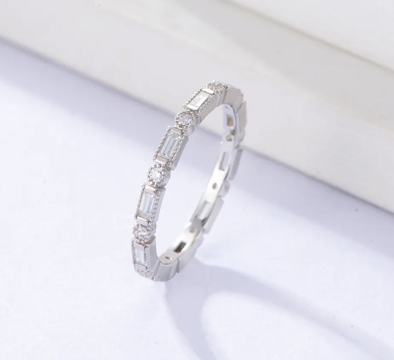 Round and Baguette Eternity Ring