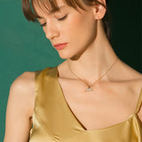 CZ Encrusted Whale Tail Necklace