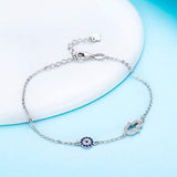 Clear CZ Hamsa and Blue Evil Eye Chain Bracelet