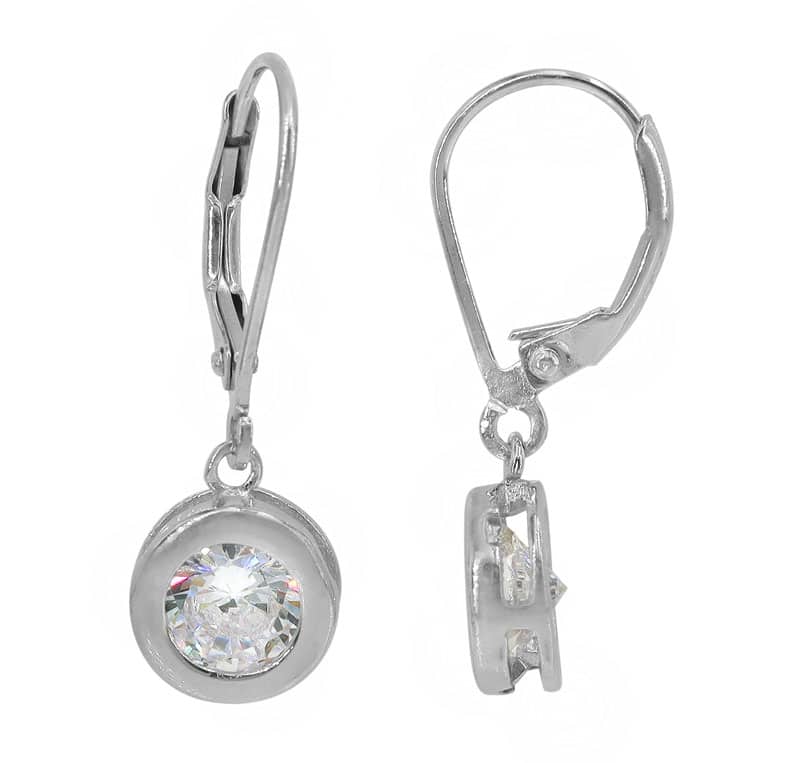 CZ Drop with Lever Back Earrings